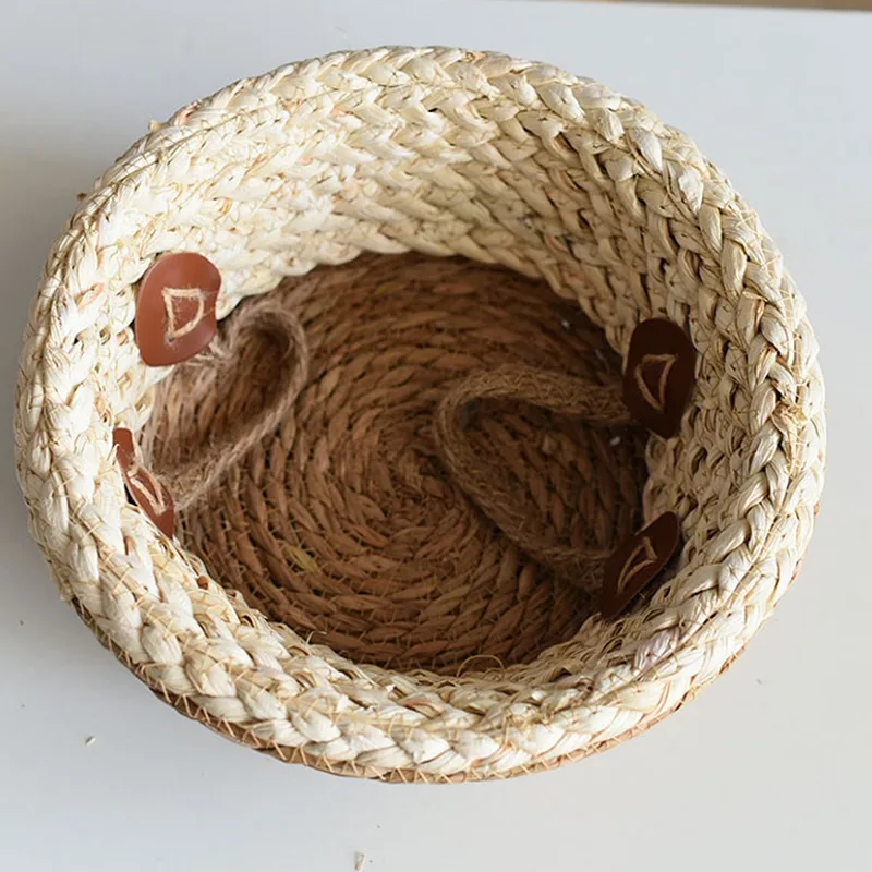 

Foldable Natural Seagrass Wicker Flower Basket Home Garden Decor Laundry Picnic Baskets Durable Clothes Toy Sundries Storage Bin