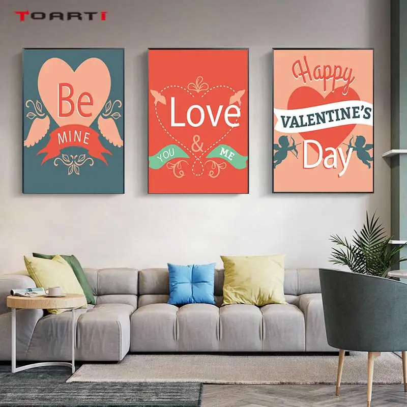 Современная любовь Цитата печатные плакаты мультфильм милые пары холст картина