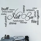 Nail Bar коллаж Наклейка Настенная Слова Красота салон маникюрный салон витрину декор настенные виниловые Дизайн интерьера росписи обои S130