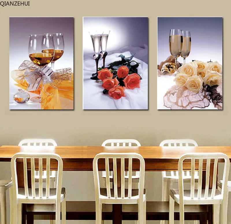 QIANZEHUI DIY 5D Diamond Embroidery Round Living room bedroom dining wine glass rhinestone full painting | Дом и сад