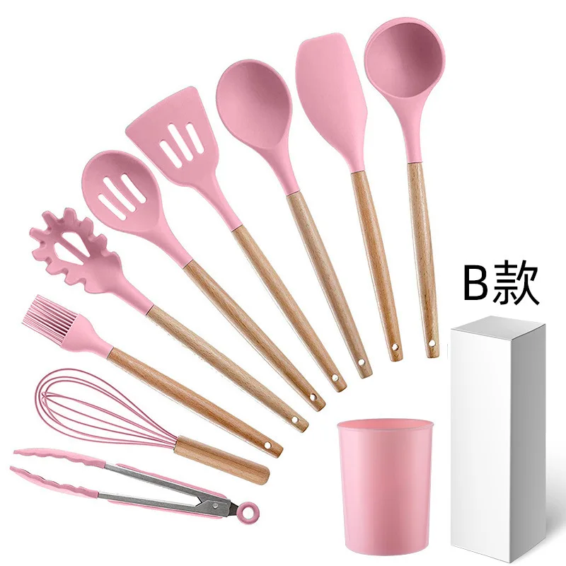 

Silicone Cookware Kitchenware Nonstick Cookware High Temperature Cooking Spatula Shovel Spoon Soup Western Kitchen Baking Tools