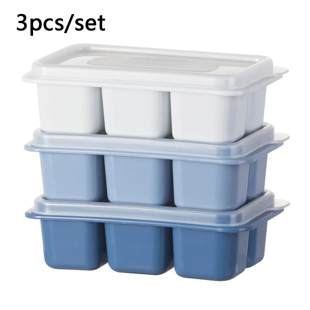 

3pcs/set Ice Cube Tray With Lid Prevent Spilling Kitchen Bar Ice Maker Mold