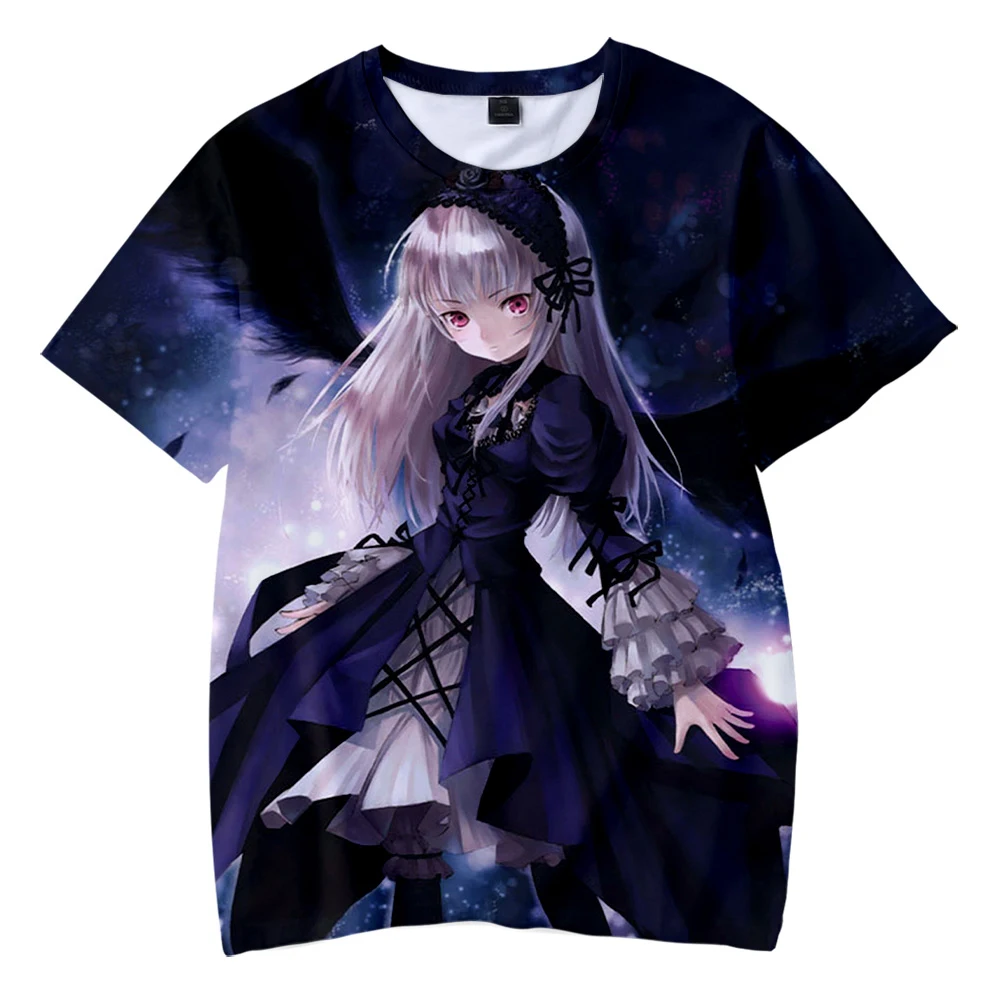 

Женские и мужские футболки Rozen Maiden, летняя повседневная футболка с круглым вырезом и коротким рукавом, одежда для улицы