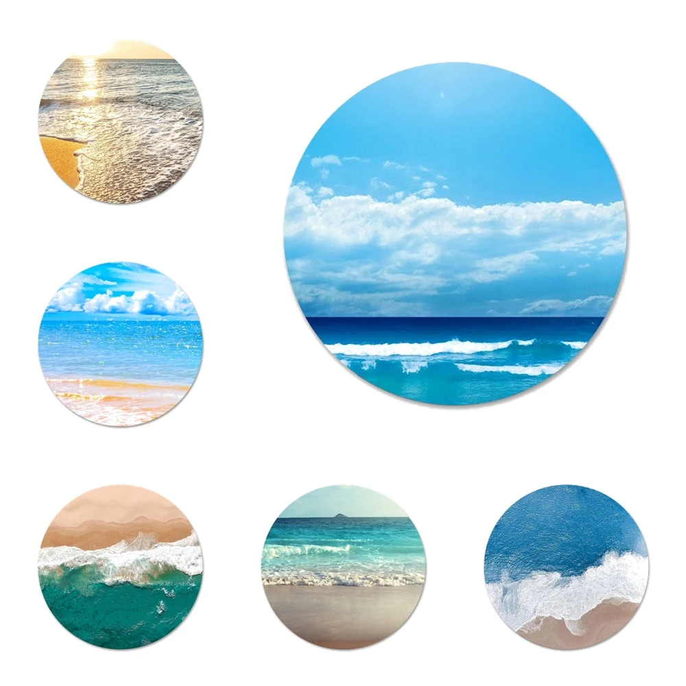 Clear Sea Sky Sandy beach Kitchen Home Decor Refrigerator Magnet Bottle Opener Beer Coke 58mm