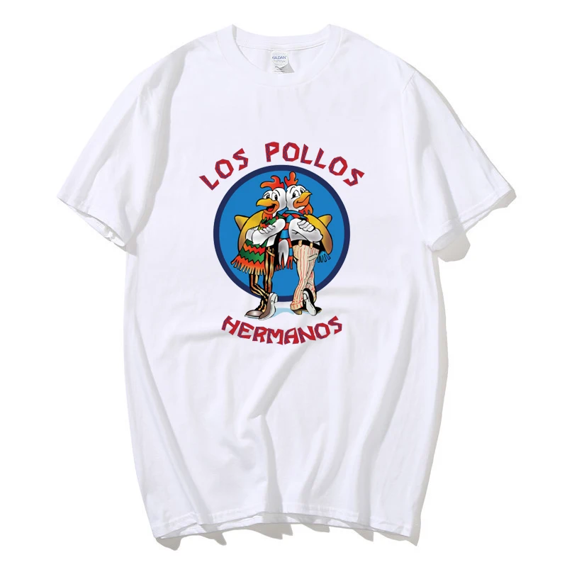 

Мужская модная футболка с надписью «во все тяжкие», футболка LOS POLLOS Hermanos, футболка с коротким рукавом с цыплятами и братьями, хипстерские Топ...