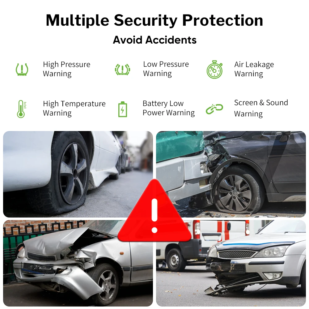Система контроля давления в автомобильных шинах Deelife TPMS, внутренний внешний датчик, солнечные колеса TMPS, Беспроводная сигнализация давления в шинах