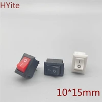 10pcs push button switch 10x15mm spst 2pin 3a 250v kcd11 snap in onoff boat rocker switch 10mm15mm black red and white