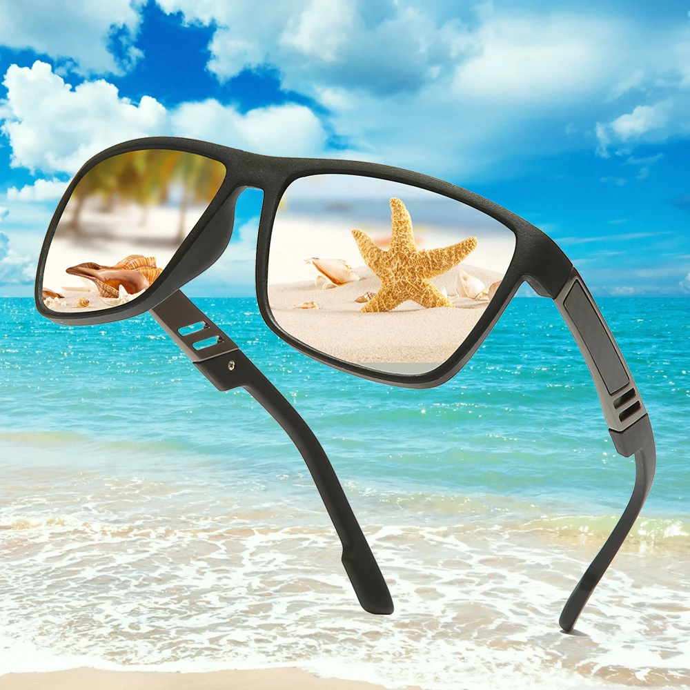 Классические мужские поляризованные солнцезащитные очки фирменный дизайн