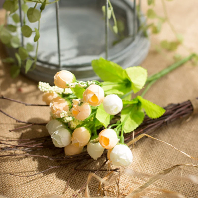 15 голов/Букет Искусственный цветок искусственный бутон Свадебная вечеринка