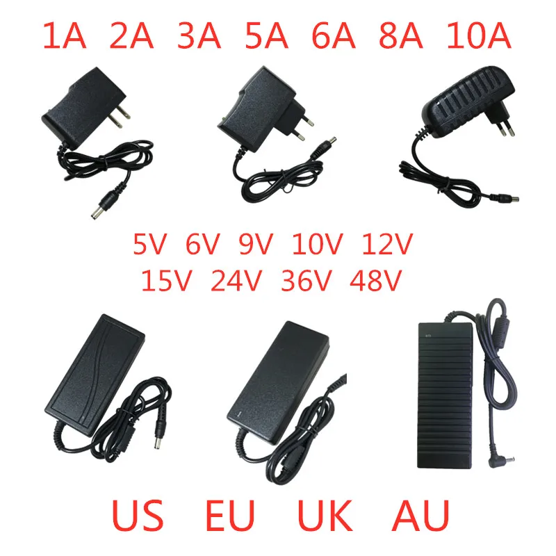 

5V 6V 9V 10V 12V 15V 24V 36V 48V 1A 2A 3A 5A 6A 8A 10A AC/DC Adapter Switch Power Supply Charger EU US For LED light strips CCTV