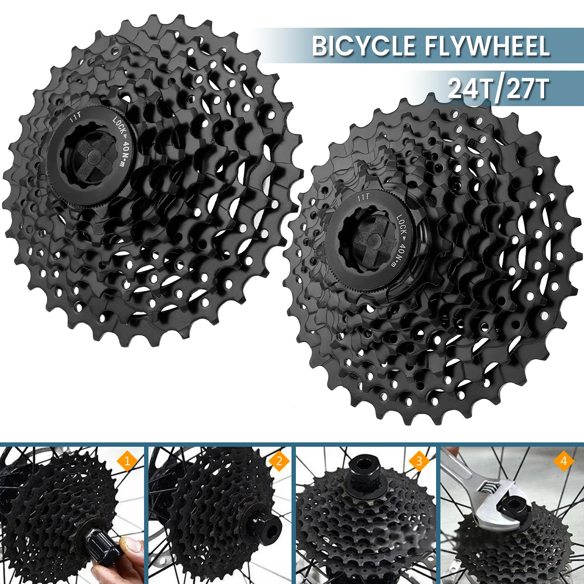 

Велосипедная кассета, свободное колесо, 8 скоростей, 24T/ 9 скоростей, 27T, велосипедное свободное колесо, стальная Звездочка для велосипеда, сме...