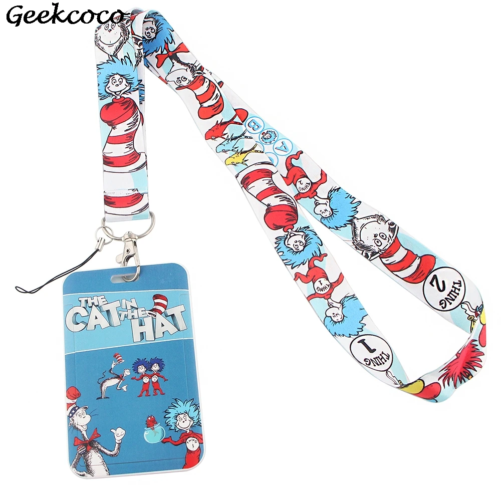 

20pcs/lot J1894 Cartoon Cat Neck Strap Lanyard for key Phone USB DIY Hang Rope With Kawaii Card Holder
