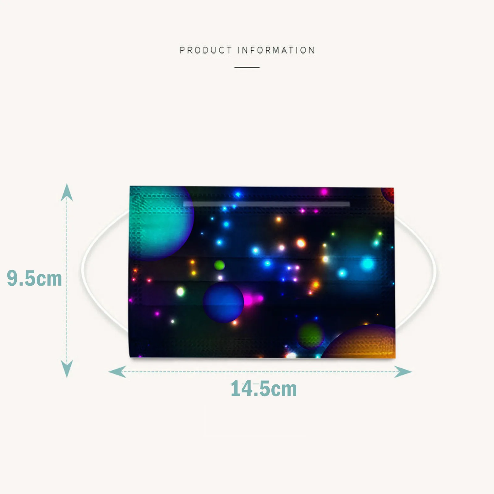 

50-100pcs Cartoon Planet Print Mouth Mask Children Breathable Baby 3-layer Disposable Masks Earloop Face Mask Masque Jetable