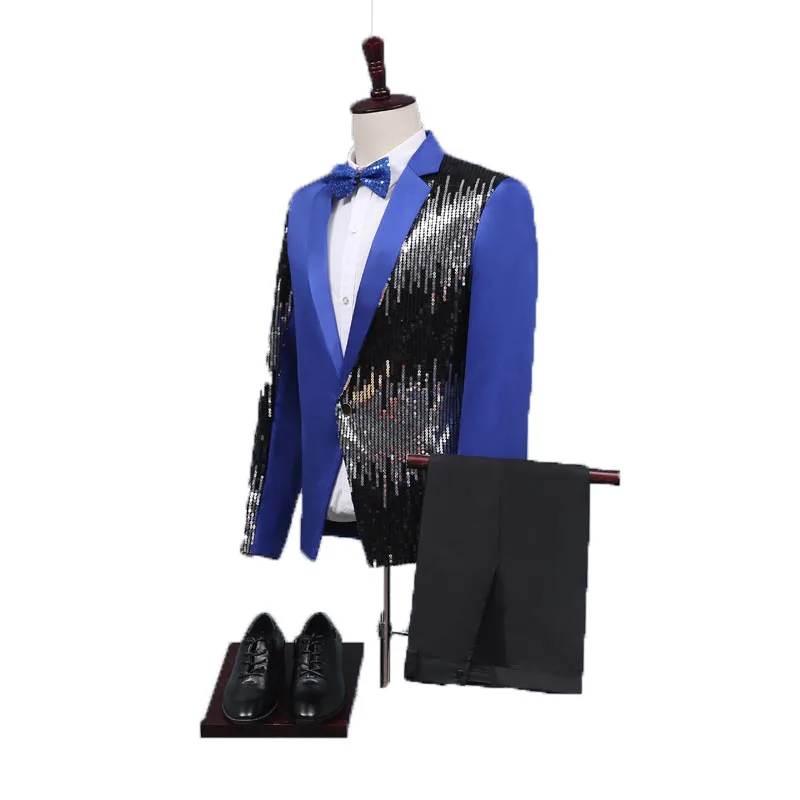 

New performance dress men's dress stage half Sequin suit men's host dress