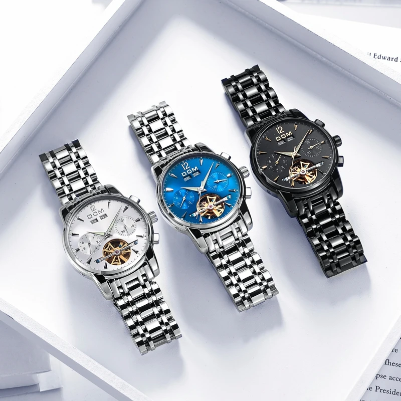 Switzerland Dom механические часы с турбийоном мужские роскошные брендовые