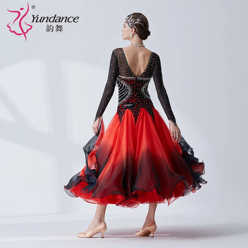 The new National standard modern dance clothing big pendulum dress practice clothing ballroom dancing Waltz-B-19492
