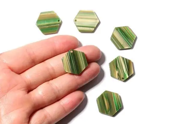 10 шт./лот необычная Шестигранная бирка акриловые подвески из уксусной кислоты