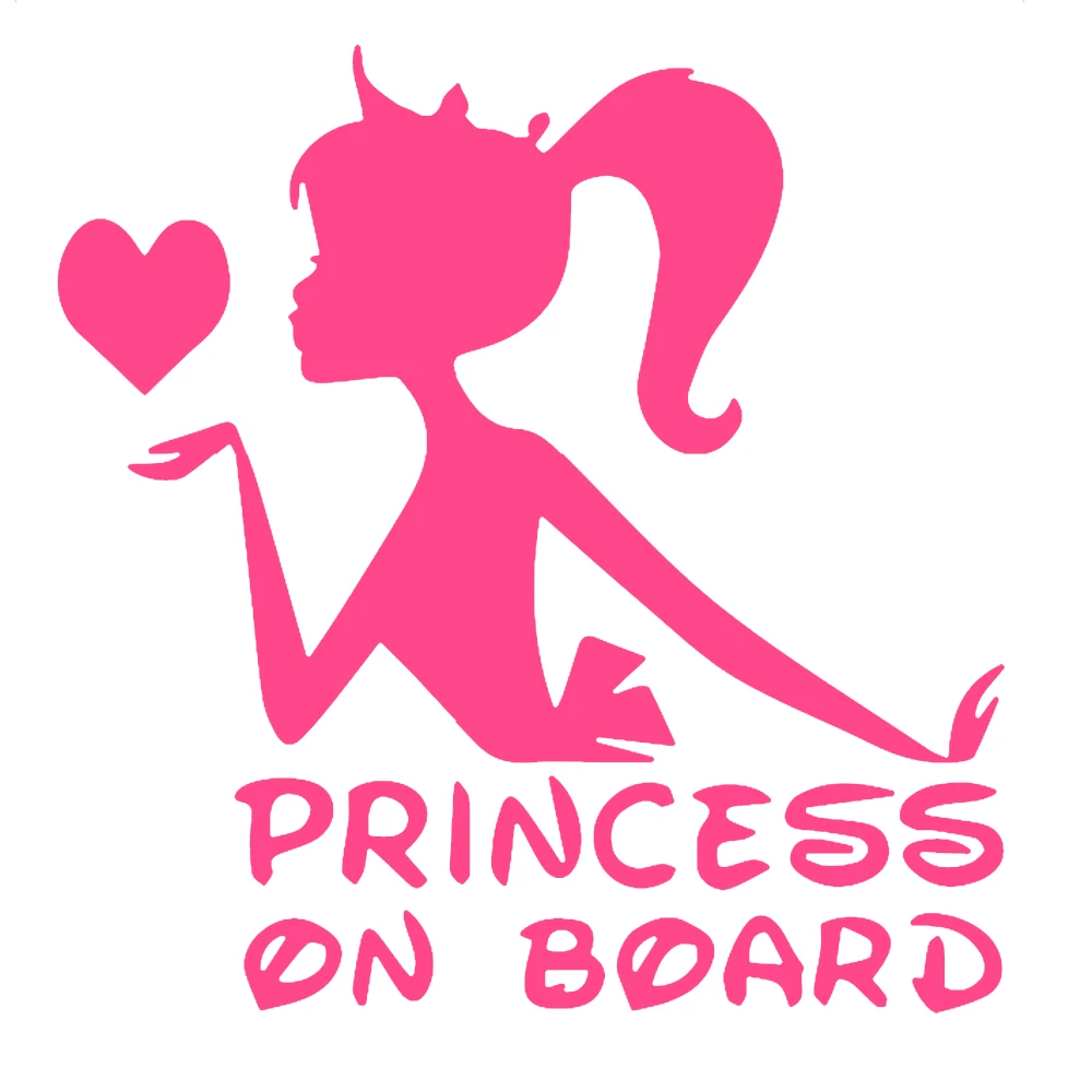 

Fuzhen Boutique Decals Exterior Accessories Princess Baby on Board Car Stickers Decal Girl Daughter Pink Vinyl Warning Sign