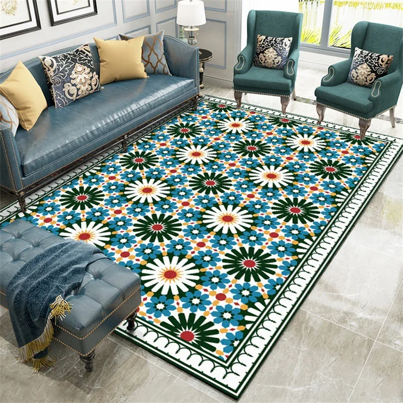 

120x160 Retro Vintage Carpet Persian Carpet Living Room Bedroom Mat Anti-slip Area Carpet Absorbing Boho Moroccan Tabisstyle