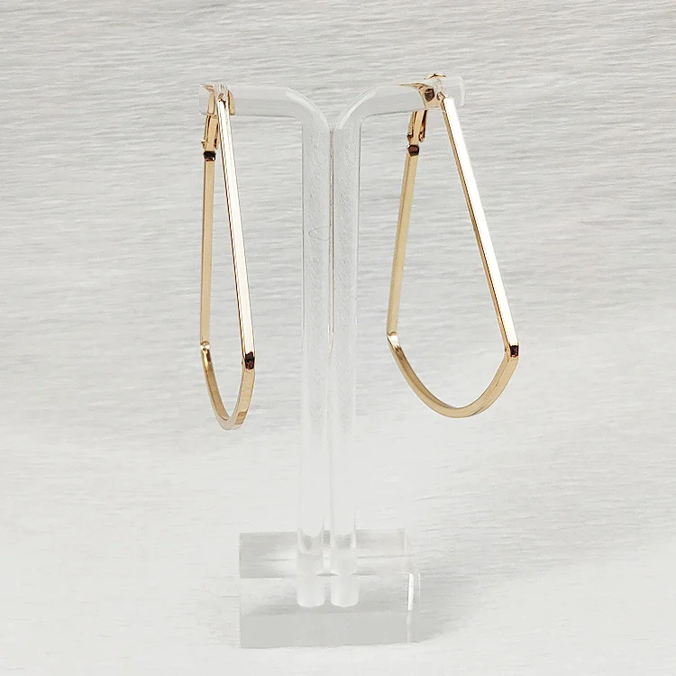 

Hot sale Good quality Sector Hoop Earrings Polygon Charming Retro Popular Exaggerated Trendy Big Gift Hip Hop In Blog Gold 016