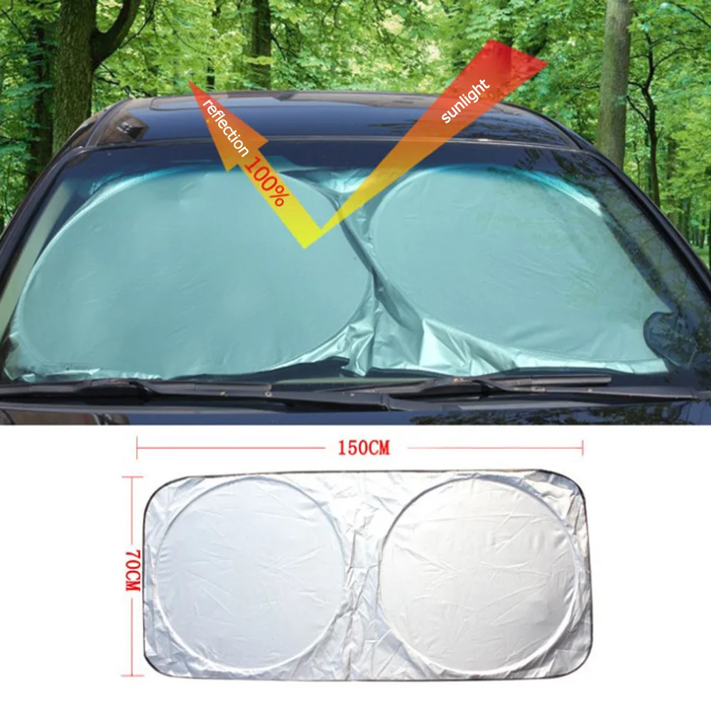 Foldable Car Windshield SunShade 150*70cm UV Protection Universal Sun Shade Visor For Car Front Windshiled Car Accessories