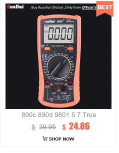 RuoShui VC890D цифровой мультиметр VICTOR True RMS DC Ручной диапазон сопротивления емкости Транзистор тестер multimetro Электрический