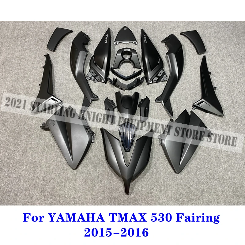 

For Yamaha TMAX530 Tmax 530 T-max530 2015-2016 Motorcycle ABS Injection Full Body Shell Protective Fairing Kit Matte black15 16