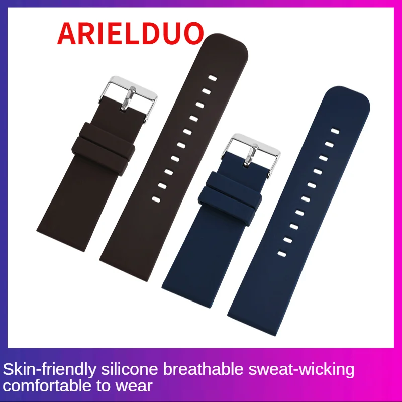 New product smart watch accessories batch send waterproof and breathable sports watch strap color flat silicone strap