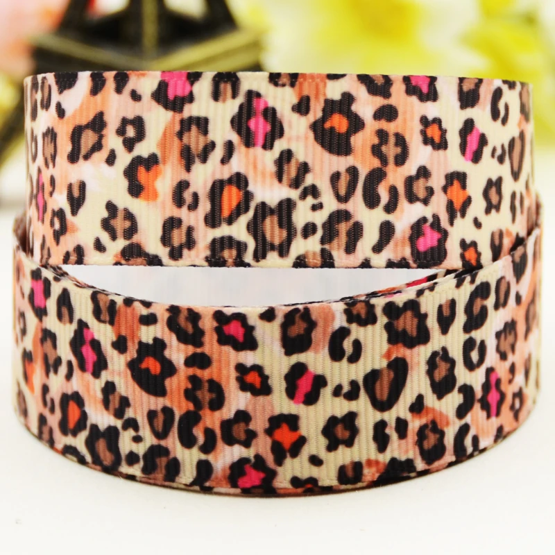 Репсовая лента с леопардовым мультяшным принтом 7/8 дюйма 22 мм 1 дюйм 25 1-1/2 38 3 75 10