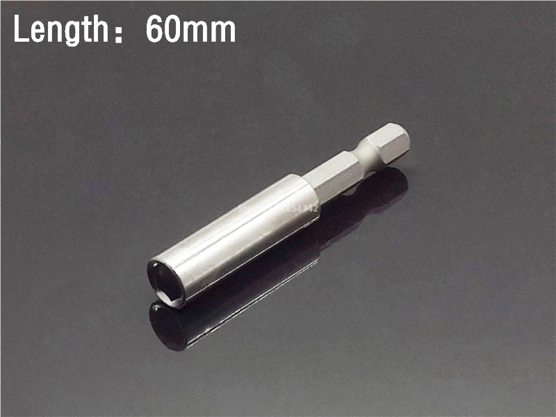 Silver 60mm 1 шт. 12 Размер удлинитель 1/4 шестигранный винтовой патрон-адаптер Магнитная отвертка ударный шуруповерт сверло инструмент быстросъемные инструменты - Цвет: Silver 60mm
