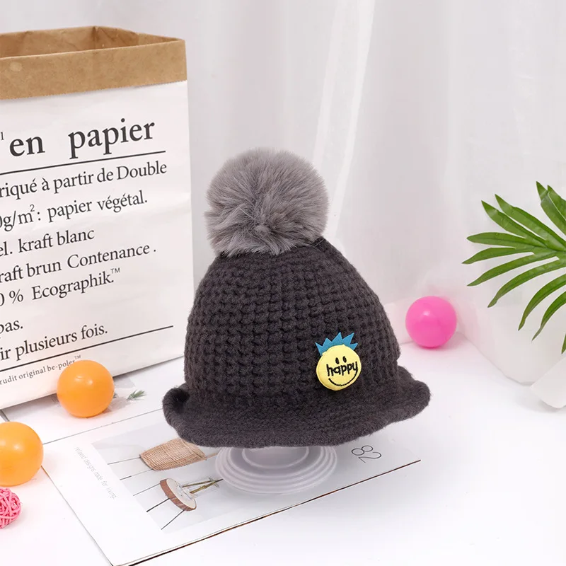 Детская Милая вязаная шапка Новая шерстяная для девочек корейский мультяшный