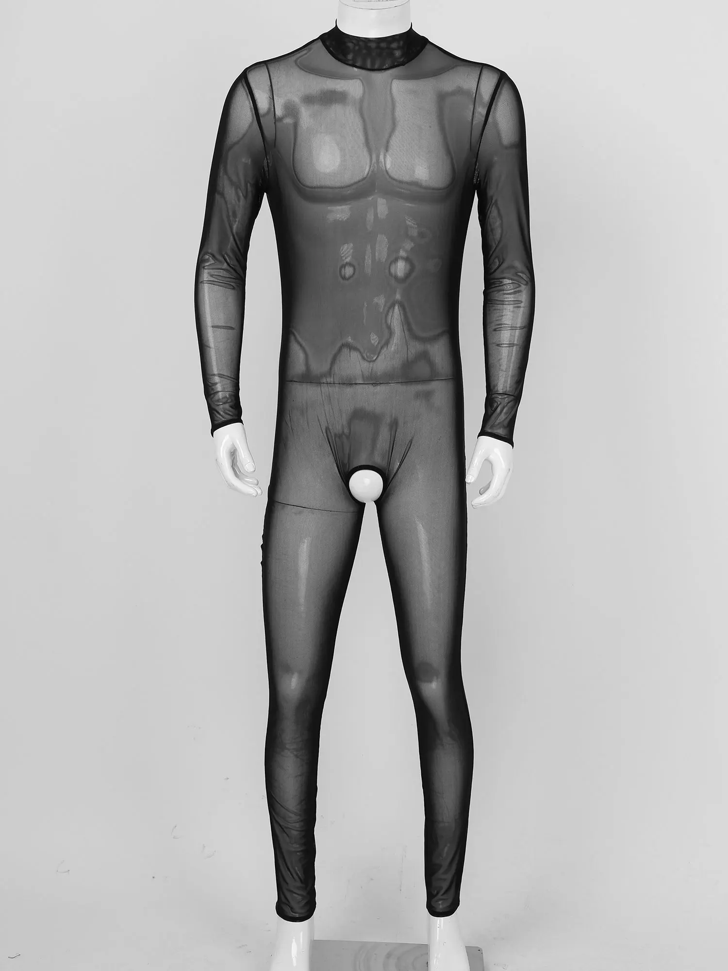 Комбинезон сетчатый мужской прозрачный с длинным рукавом | Тематическая одежда и