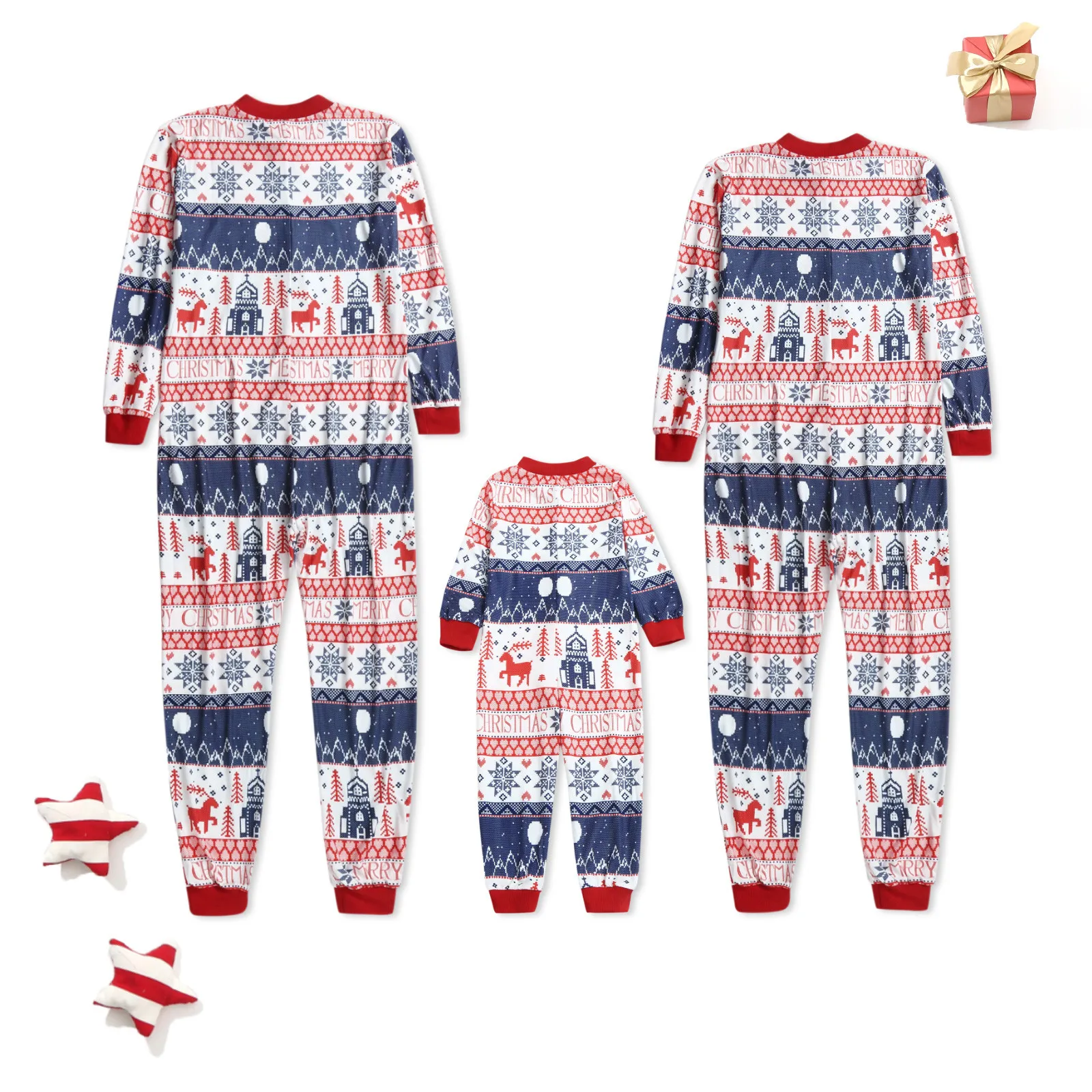 Пижамный комплект одинаковый для семьи новинка 2022 зимняя Рождественская одежда