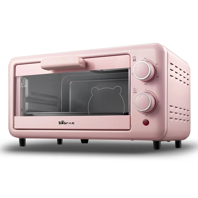 Маленькая Домашняя мини-электрическая духовка с медвежонком 11 литров розовая