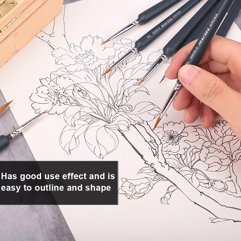 Ручка для рисования линий 9 упаковок тонкие детали кисти миниатюрная кисть