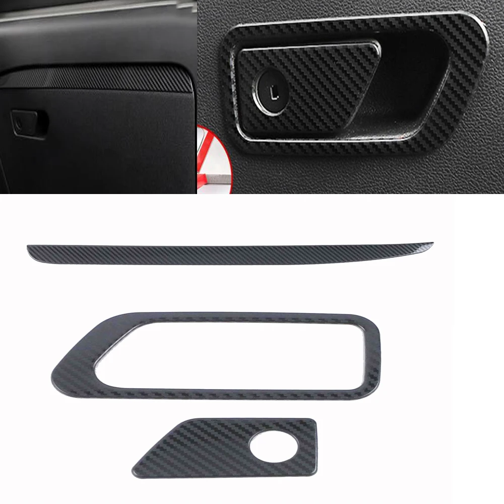 

Для Ford Explorer 2020 2021 углеродное волокно Автомобильная наклейка для внутреннего интерьера Co-пилотная перчатка ящик для хранения ручка рамка от...