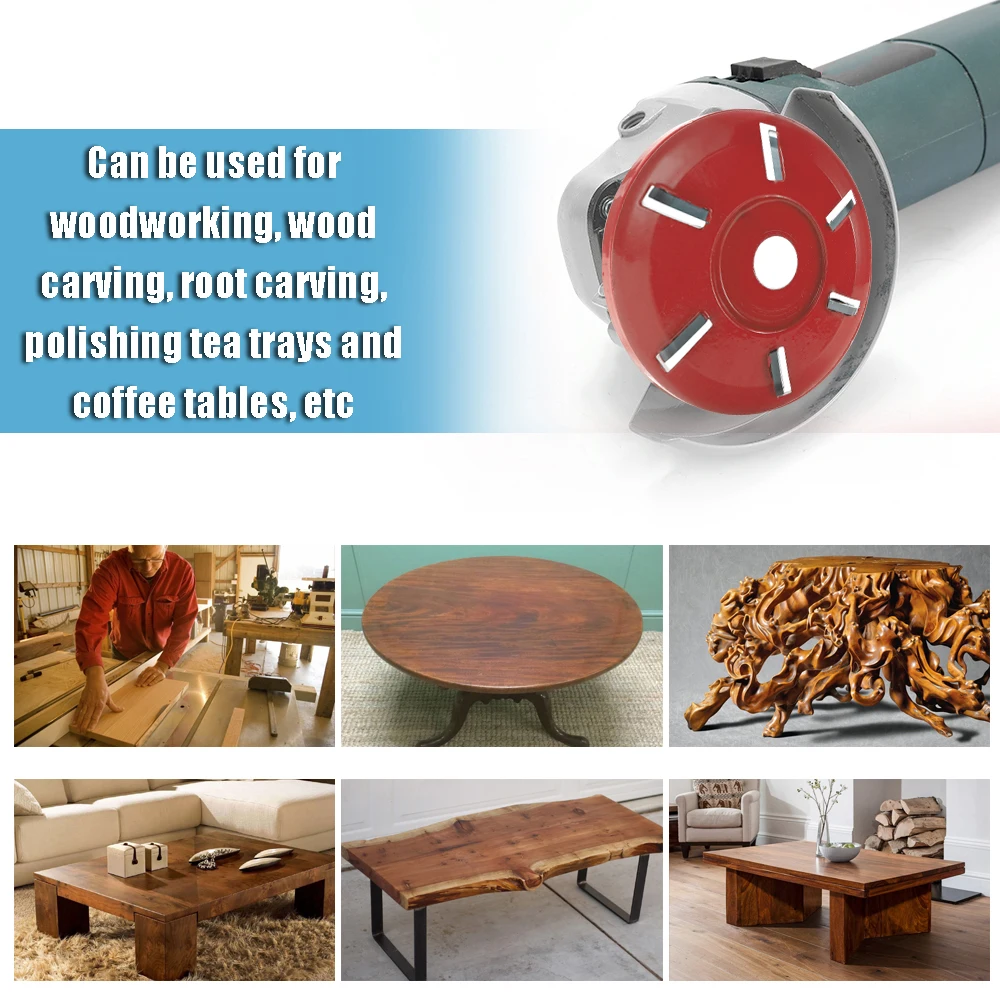 

Six-tooth Power Wood Carving Disc Tool Milling Cutter for 16mm Aperture Angle Grinder