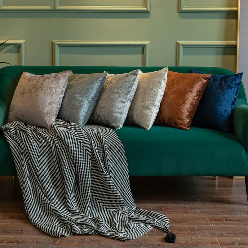 

Ice Velvet Throw Pillows Cover Solid Color Soft Warm Pillowslip 2020 New Fashion Soft Comfortable Pillow Case Home Supplies