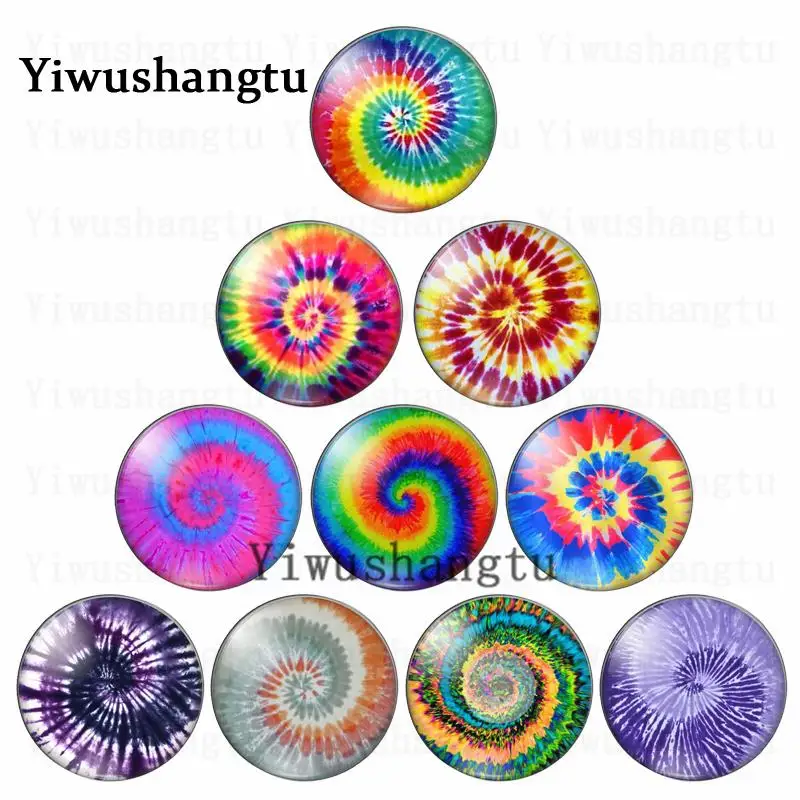 

New Screw rotation colourful paintings thread 12mm/20mm/25mm/30mm Round photo glass cabochon demo flat back Making findings