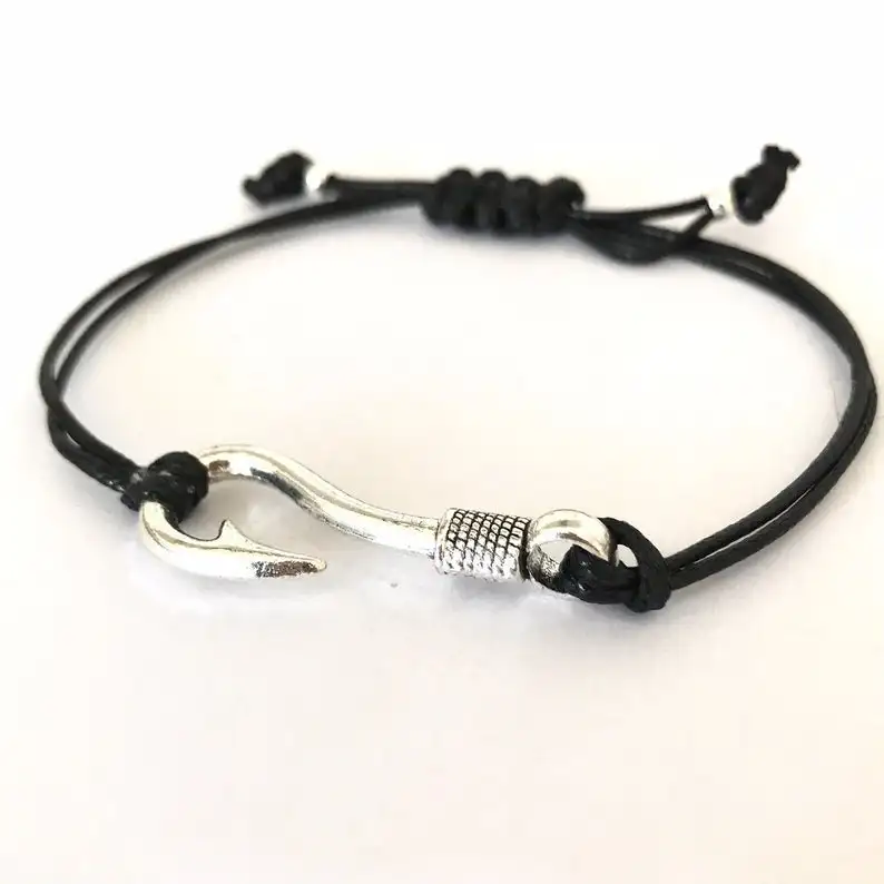 Long distance relationship gift Hooked Bracelet on you Fish hook bracelet Couples Boyfriend giftpcs | Украшения и аксессуары