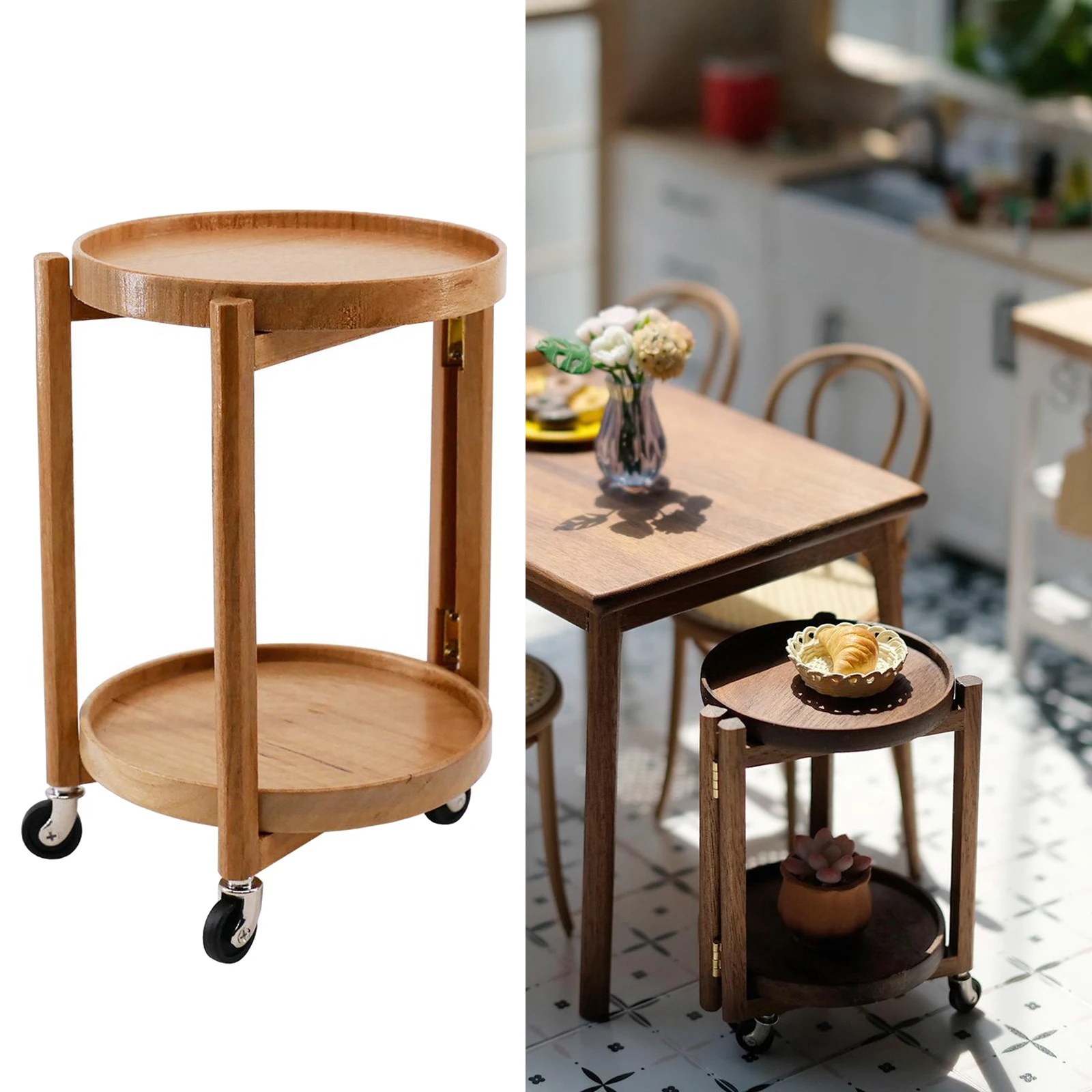 

Dolls House Decor Mini End Table Furniture Toy 1:6 Miniatures Toy Indoor