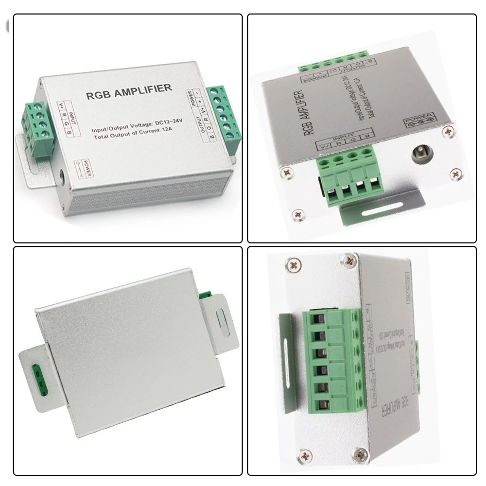 Светодиодный RGB-усилитель алюминиевый 24 а 3 канала 4 для светодиодной ленты 5050 3528 |