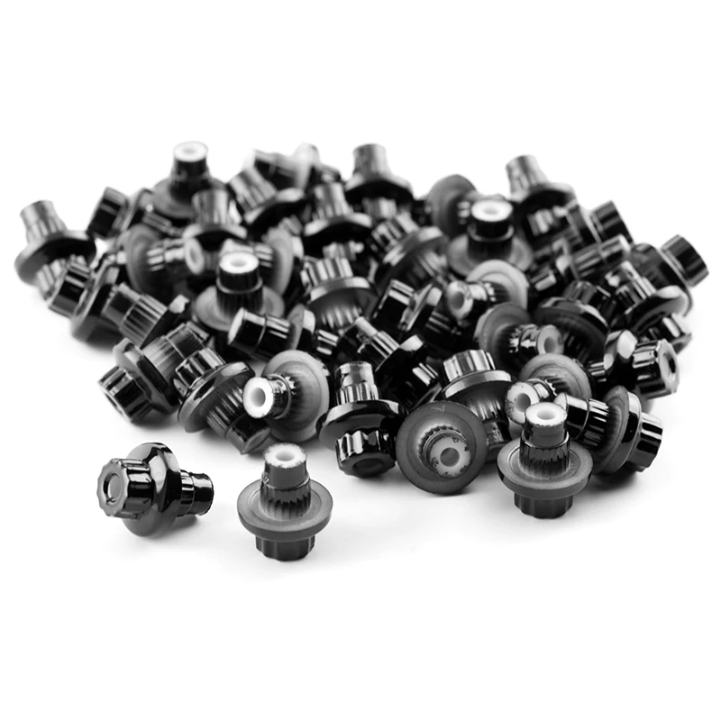 25 шт. 7 6 мм серебристо черные универсальные колесные заклепки гайки Сменные для