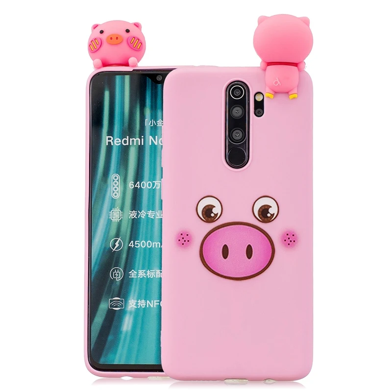 pink pig 3D игрушки силиконовые для Xiaomi Redmi Note 8 чехол Redmi Note 8 Pro 8T 8A конфеты Мягкий мультфильм Redmi Note 8 чехол Redmi Note 8 Pro Чехол - Цвет: pink pig