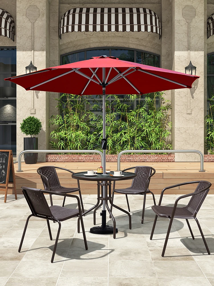 Фиолетовый лист открытый стол и стул набор Досуг сад Терраса Железный Плетеный