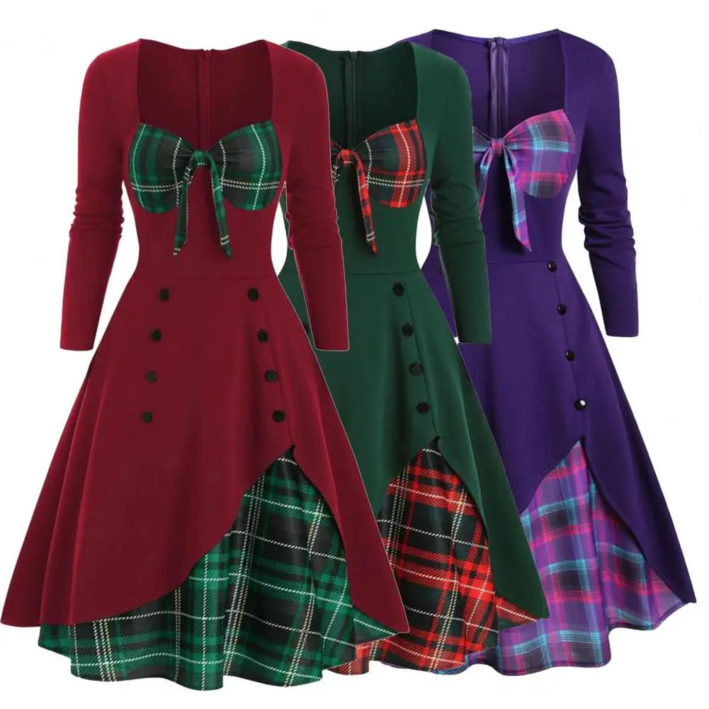 

Женское приталенное платье-трапеция, демисезонное платье с квадратным вырезом для путешествий