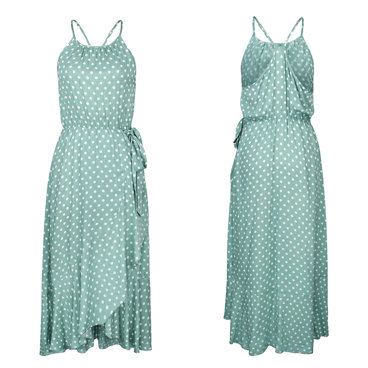 

Jastie Sexy Summer Sleeveless Slip Dress Women Strapless Bow Bandage Ruffle Polka Dot Sundress Casual Beach Backless Vestidos