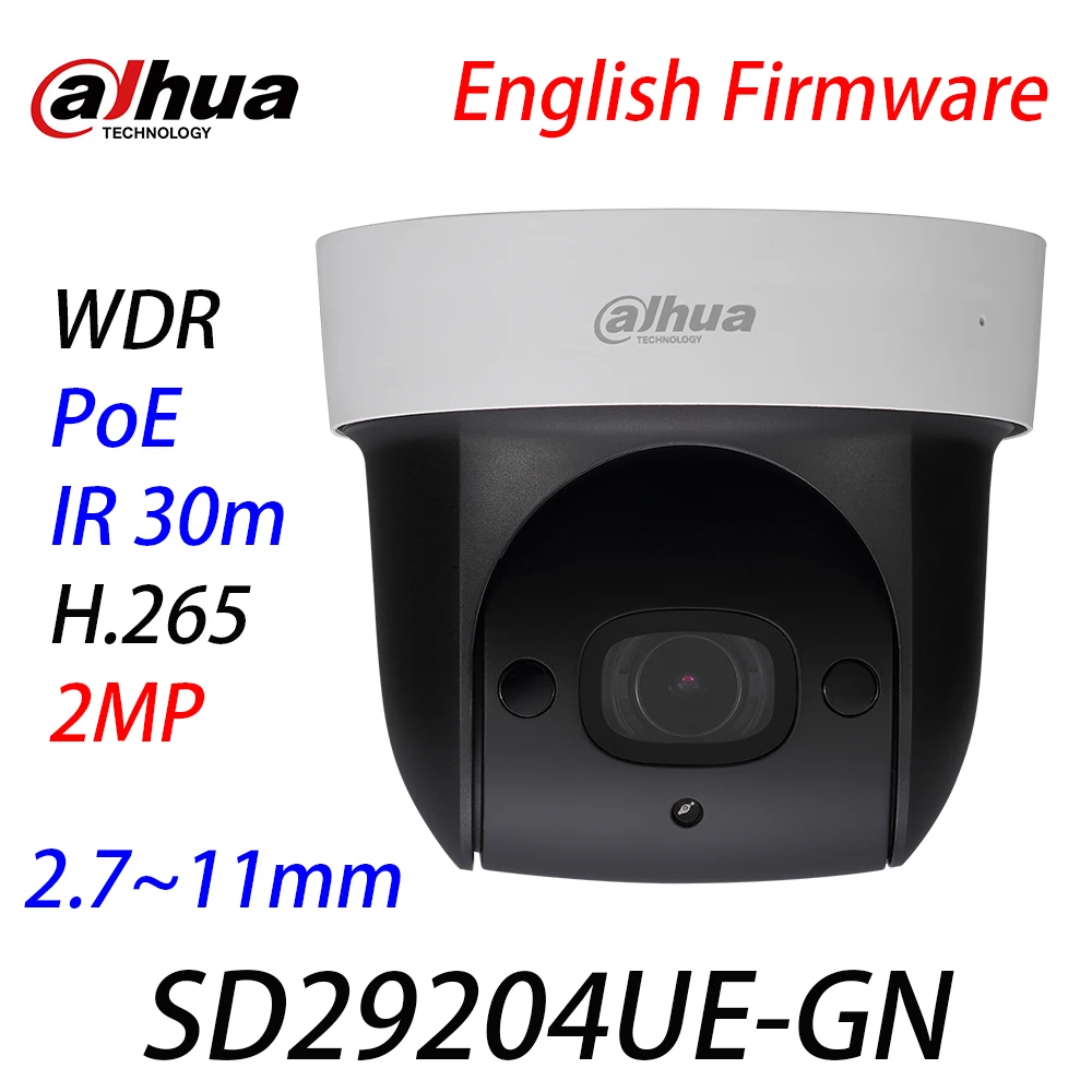 Dahua Оригинальная английская SD29204UE GN IP 2MP 4x Starlight IR 30m PTZ WDR PoE H.265 IVS 2 7 мм ~ 11 сетевая