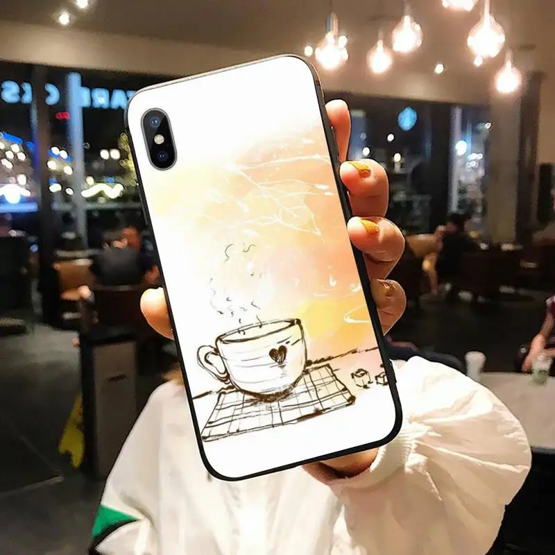 

Afternoon tea Casual Coffee drink letter Phone Case for iPhone 11 12 mini pro XS MAX 8 7 6 6S Plus X 5S SE 2020 XR shell