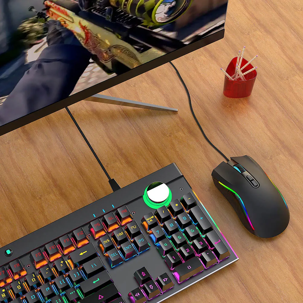 wired mouse 6 adjustable dpi 7 key macro programming rgb light office pc game mice vdx99 free global shipping